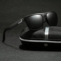 Occhiali da sole donna grigi - Classici vintage polarizzati con grande montatura quadrata etichetta Black Box