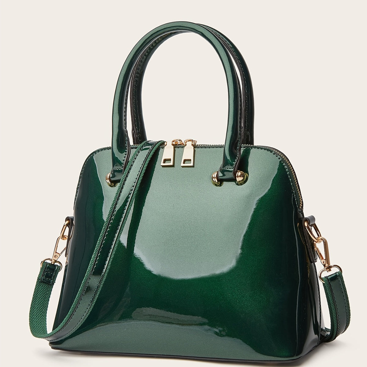 bags : Chique Glanzende Tas met Rits - Praktisch en Elegant voor Elke Dag! in van Pantino