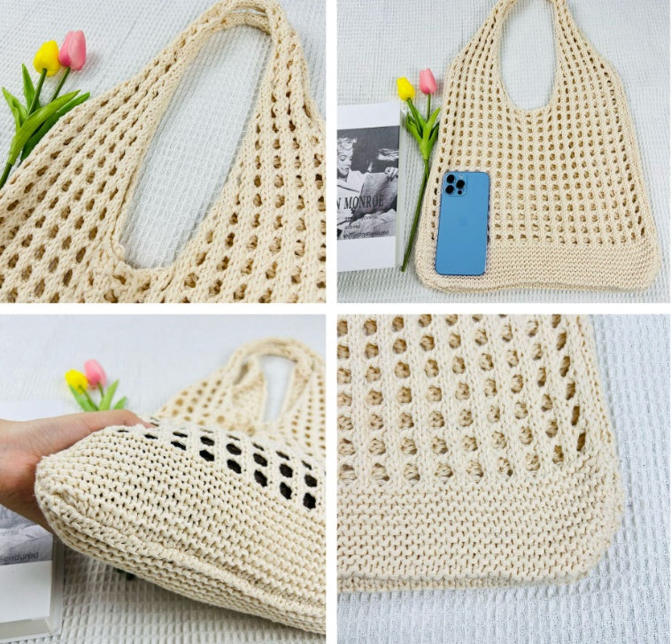 Veala | Tote Strand Gebreide Holle Tas - - Beach bag - Pantino