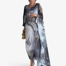 Maxi Jurk Dames Marmer Effect Elegant - Lange Zomerjurk Uniek