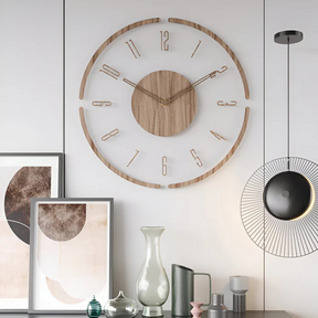 Zegar ścienny o średnicy 30 cm w nowoczesnym designie, z akrylu i drewna