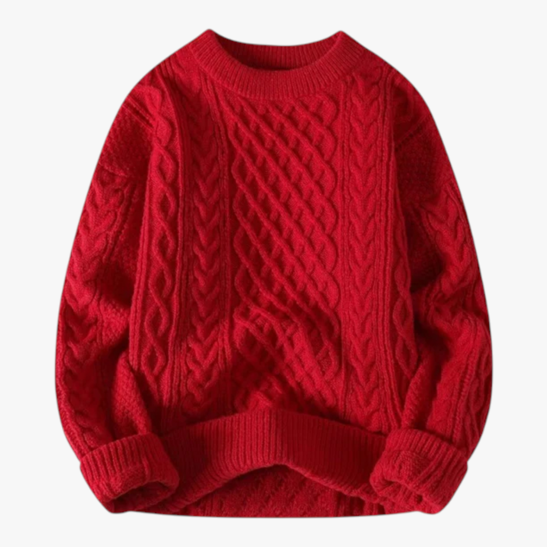 Herentruien : Victor | Heren Casual Gebreide Trui voor de Herfst in Rood van Pantino