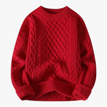 Herentruien : Victor | Heren Casual Gebreide Trui voor de Herfst in Rood van Pantino