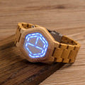 Orologio digitale LED in legno - Orologio da scrivania con illuminazione