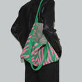 ZeBra - Borsa Elegante Donna 4 Cm - Verde-Rosa