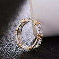 Anillo excepcional - Anillo lujoso chapado en oro - Blanco+lila