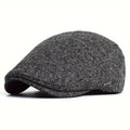 Varm Newsboy-kasket, Cabbie-kasket, Gatsby-kasket Vintage - Sort