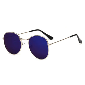 Veala | Modieuze metalen zonnebril - Zilverblauw kwik - Sunglasses - Pantino