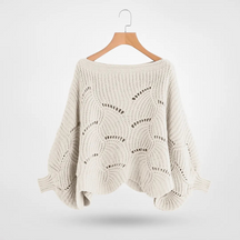 Chic Gebreid Trui met Vlindermouwen - Perfect voor Moeiteloze Stijl - Beige - Jassen - Pantinoshop