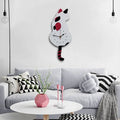 Reloj de pared con gato que se mueve - Decoración nórdica divertida - Plástico