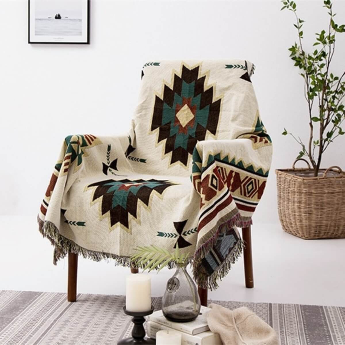 Comfy Naro™ | Geometrisch Azteken vloerkleed - - Scandinavian Blankets - Pantino