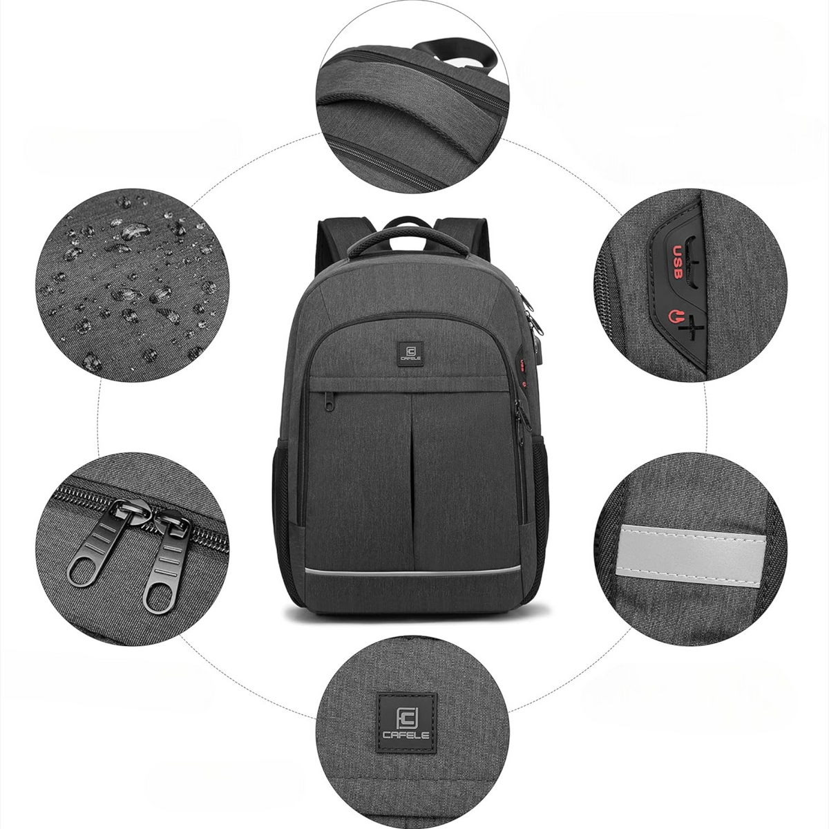 bags : Laptop Rugzak, School Rugzak, Grote Tsa 17.3 Inch Reizen Carry op Rugzak - Grijs in van Pantino