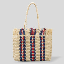 Veala | Handgeweven strandtas met grote capaciteit - Beige - Beach bag - Pantino