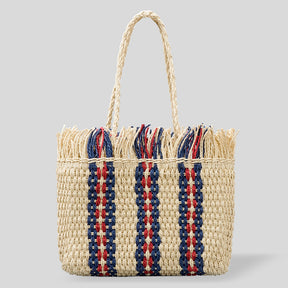 Veala | Handgeweven strandtas met grote capaciteit - Beige - Beach bag - Pantino