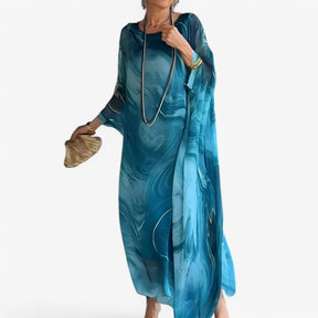 Maxi Jurk Dames Marmer Effect Elegant - Lange Zomerjurk Uniek