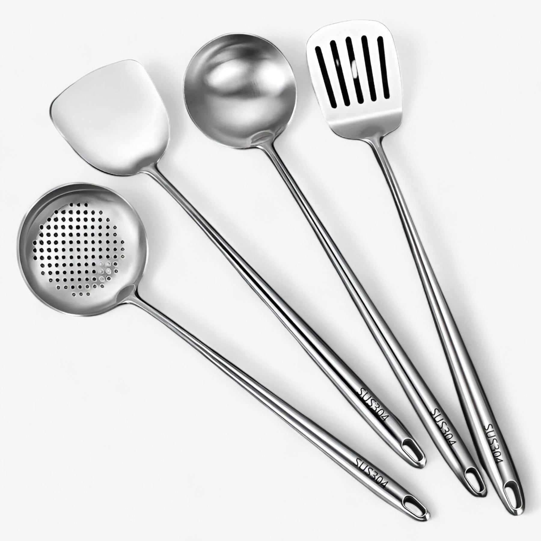 Kitchen Utensils : Roestvrij staal keukenapparatuur | Betrouwbaar, veelzijdig kookgerei in Set van 4 van Pantinoshop