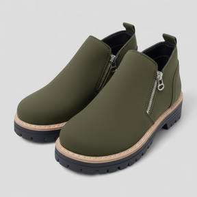 Shoes : Adie | Comfortabele laarzen met ronde neus voor dames in Groen van Pantino