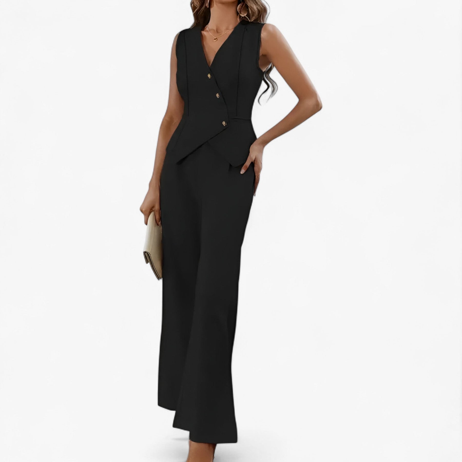 Women Outfit : Anika – Mouwloos pak voor moeiteloze elegantie in van Pantino