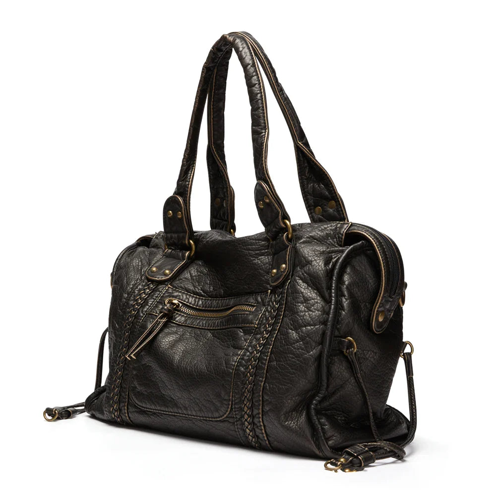 VICKY - Vintage leren schoudertas voor dames - - Handbags - Pantino