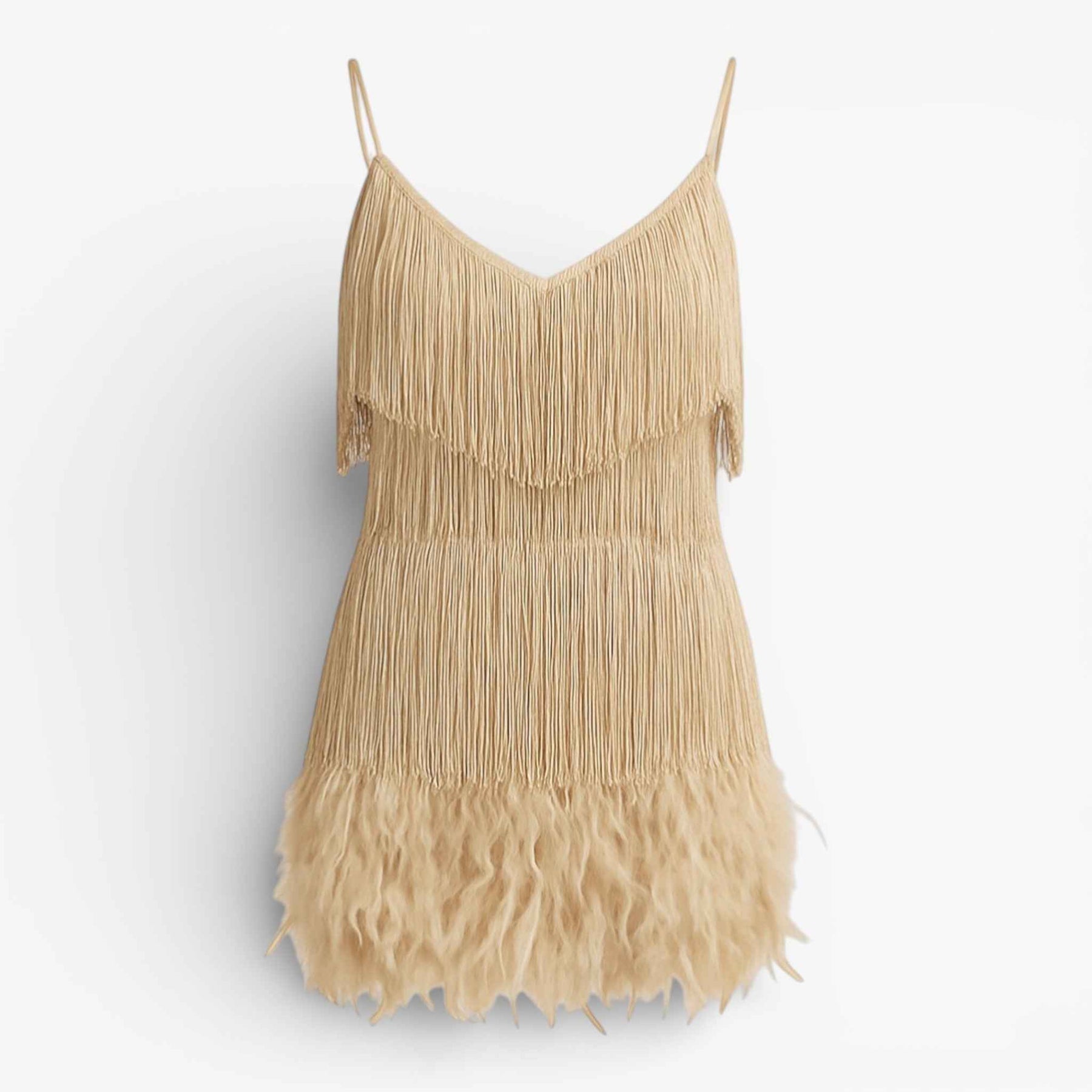 Jurken : Elegante Cocktailjurk voor Dames - Verfijnd, Trendy en Perfect voor de Avond - Wit in goud van Pantino