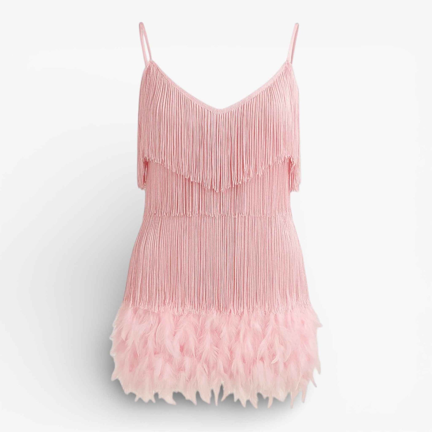 Jurken : Elegante Cocktailjurk voor Dames - Verfijnd, Trendy en Perfect voor de Avond - Wit in roze van Pantino