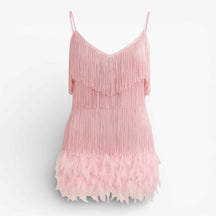 Jurken : Elegante Cocktailjurk voor Dames - Verfijnd, Trendy en Perfect voor de Avond - Wit in roze van Pantino