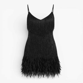 Jurken : Elegante Cocktailjurk voor Dames - Verfijnd, Trendy en Perfect voor de Avond - Wit in zwart van Pantino