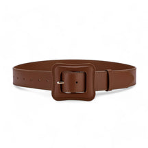 Belts : Arya | Brede leren riem – Tijdloze vintage charme in Koffie 102cm van Pantino