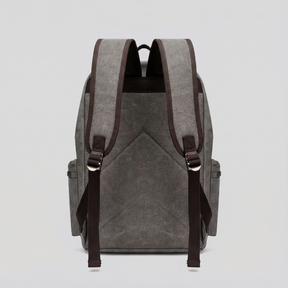 bags : Rugzak Grijs - RetroRider Laptoprugzak van Canvas en Leer in van Pantino