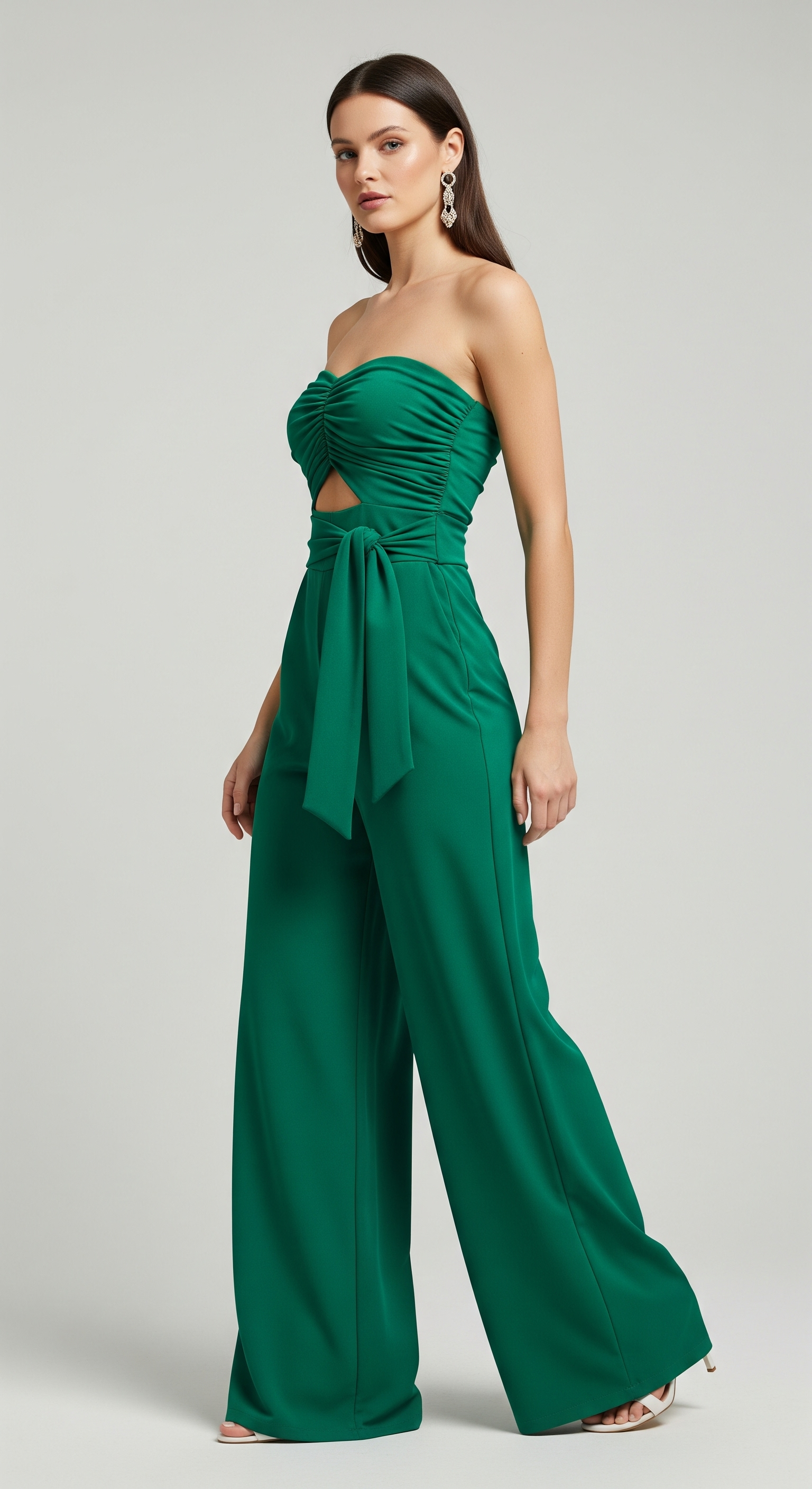 Jumpsuit : Bella | Strapless wijde zomerjumpsuit in van Pantino