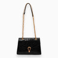 Mini Crossbody Taske Dame Sort - Elegant Klaplukning - PU-læder