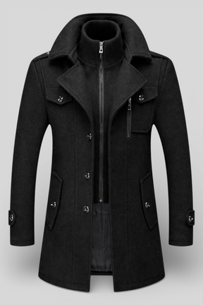Winter Coat : Winterjas Heren Marineblauw in Zwart (5 stuks nog) van Pantino
