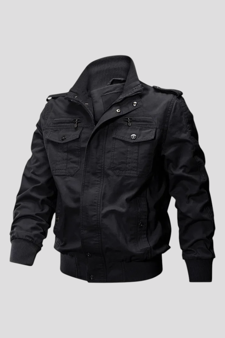 Fleece Jacket : Heren Fleecejack met Windbescherming - Zwart in Zwart van Pantinoshop