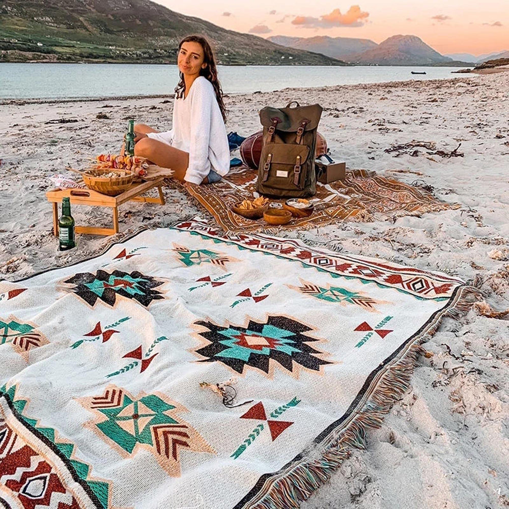 Boho Picnic Blanket | Trendy bohemian deken voor je buitenactiviteiten - E - - Pantino