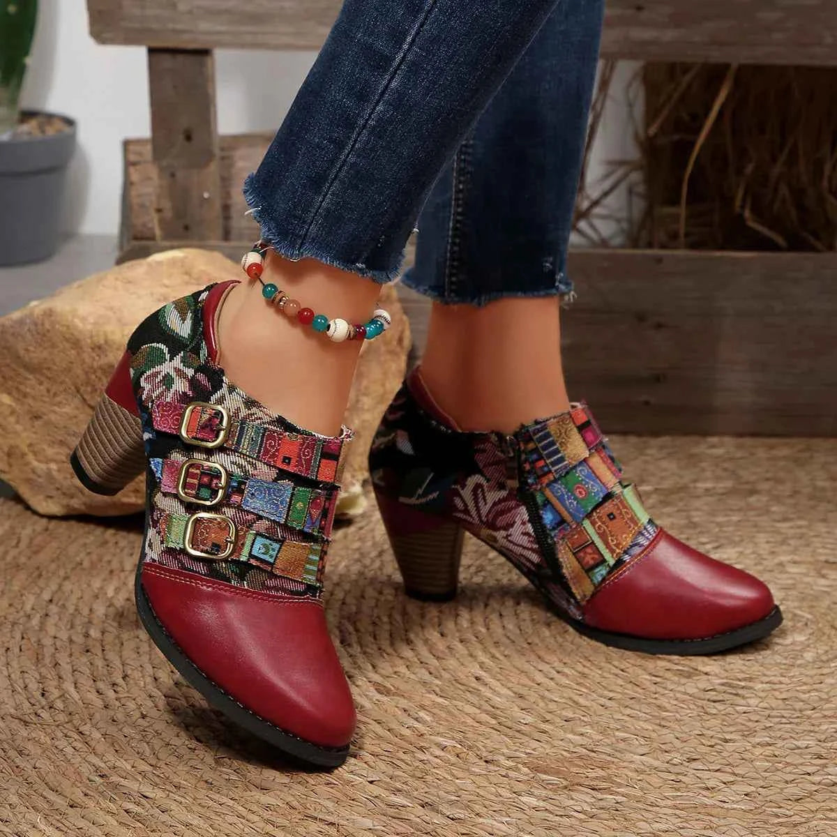 Laarzen Dames Boho Korte Leder – Premium Kwaliteit