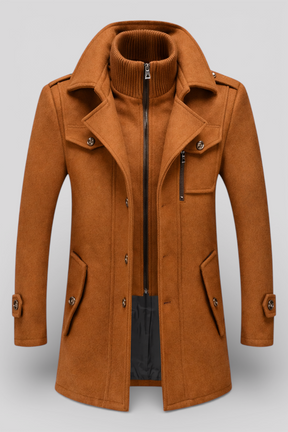 Winter Coat : Winterjas Heren Marineblauw in Bruin van Pantino