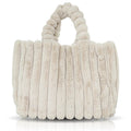 Borsa a Tracolla Donna Crema - Morbida Pelliccia Morbida