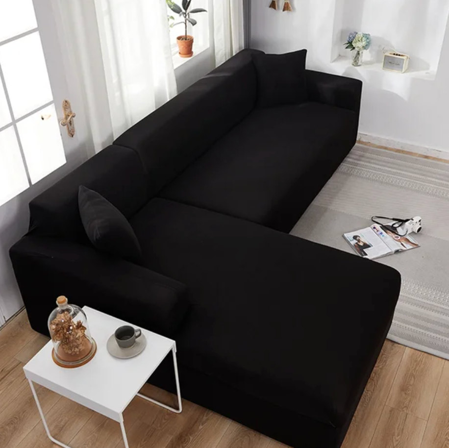 SofCove - Wasbare bankhoes |verlengt de levensduur, waterafstotend, rekbaar - Zwart - Chair & Sofa Cushions - Pantino