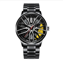watches : Heren Horloge SportMan - Automatisch Uurwerk - Zwart Edelstaal in Grøn Gul van Pantino