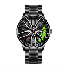 watches : Heren Horloge SportMan - Automatisch Uurwerk - Zwart Edelstaal in Grøn van Pantino