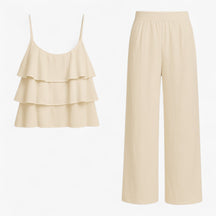 Women Set : Caterina | Elegante, gecoördineerde set voor dames in Beige van Pantino