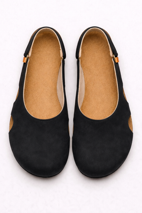 Slingback Zwarte Dames van Echt Leer, Hak 5cm, Ronde Neus: Elegantie & Comfort
