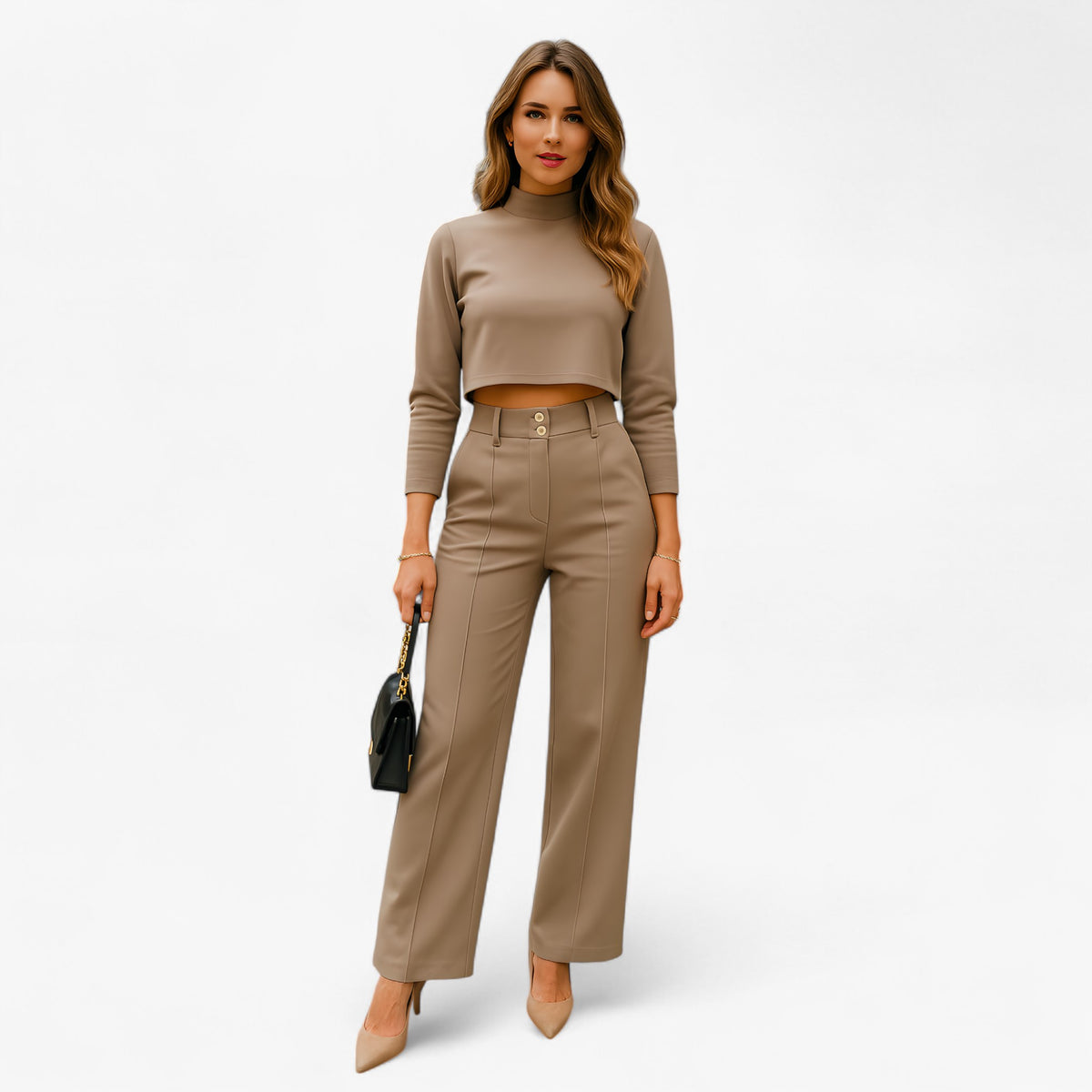 men's fashion : Beth | Tweedelige Set – Elegantie en comfort in één stijlvolle look in Khaki van Pantinoshop