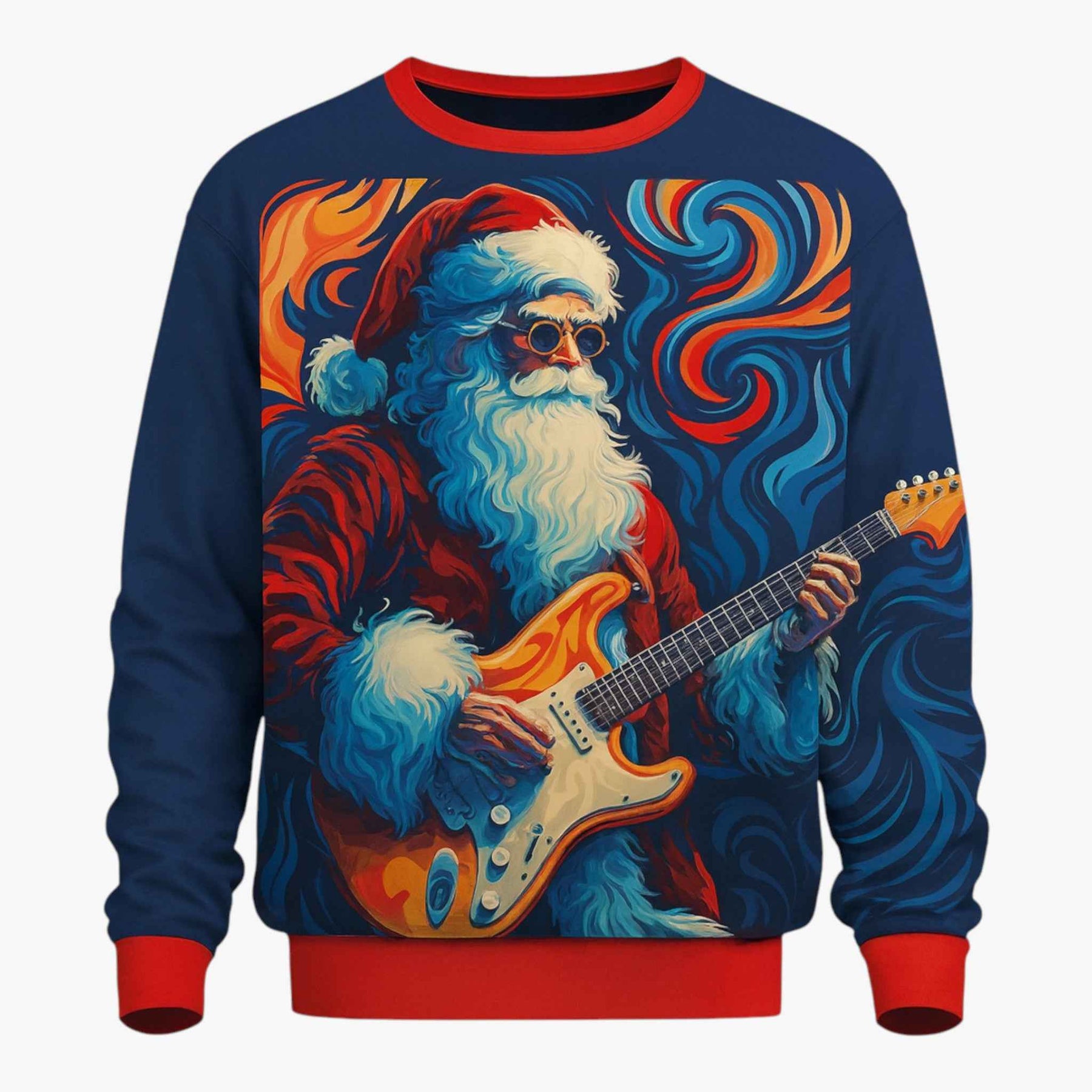 Sweaters: Truien : Heren Casual Kerstsweater met Muziekpatroon in Ontwerp 3 van Pantino