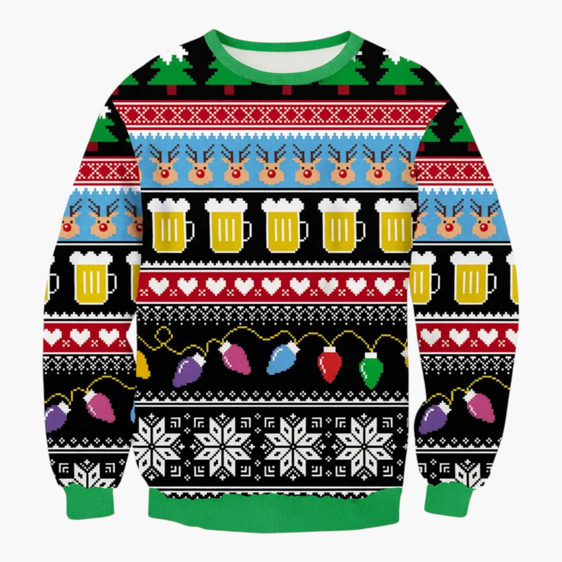 Sweaters : Heren Foute Kersttrui met Rendierprint in Trui 1 van Pantino