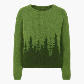 : Juilia - Esprit Vintage Retro Trui voor een unieke look in Groen Bomen van Pantino