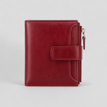 Clara | Damesportemonnee van Leer met RFID-blokkering - Elegantie en Veiligheid- €25 : Clara | Damesportemonnee van Leer met RFID-blokkering - Elegantie en Veiligheid in Wijnrode van Pantinoshop