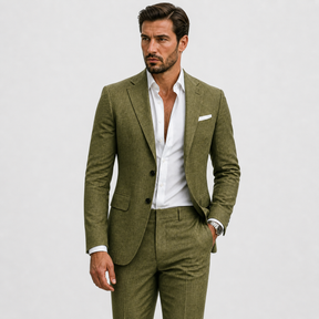 Elegant Zomers Slim Fit Herenpak van Linnen - Perfect voor Ceremonies en Evenementen