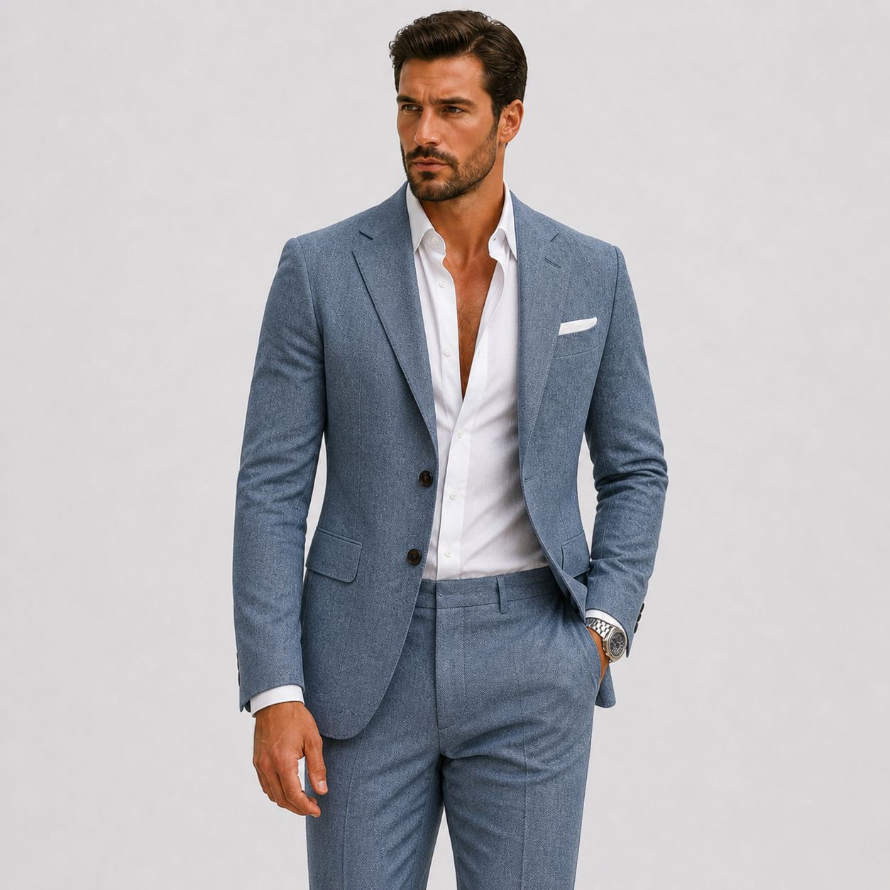 Elegant Zomers Slim Fit Herenpak van Linnen - Perfect voor Ceremonies en Evenementen