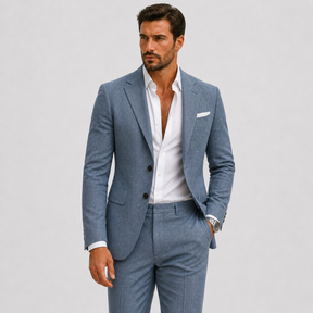 Elegant Zomers Slim Fit Herenpak van Linnen - Perfect voor Ceremonies en Evenementen